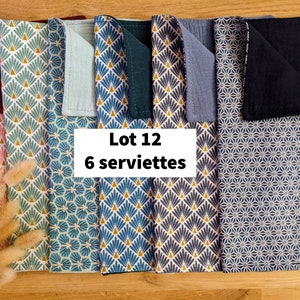 En stock : lot de serviettes de table en tissus en coton imprimés et double gaze oeko tex image 3