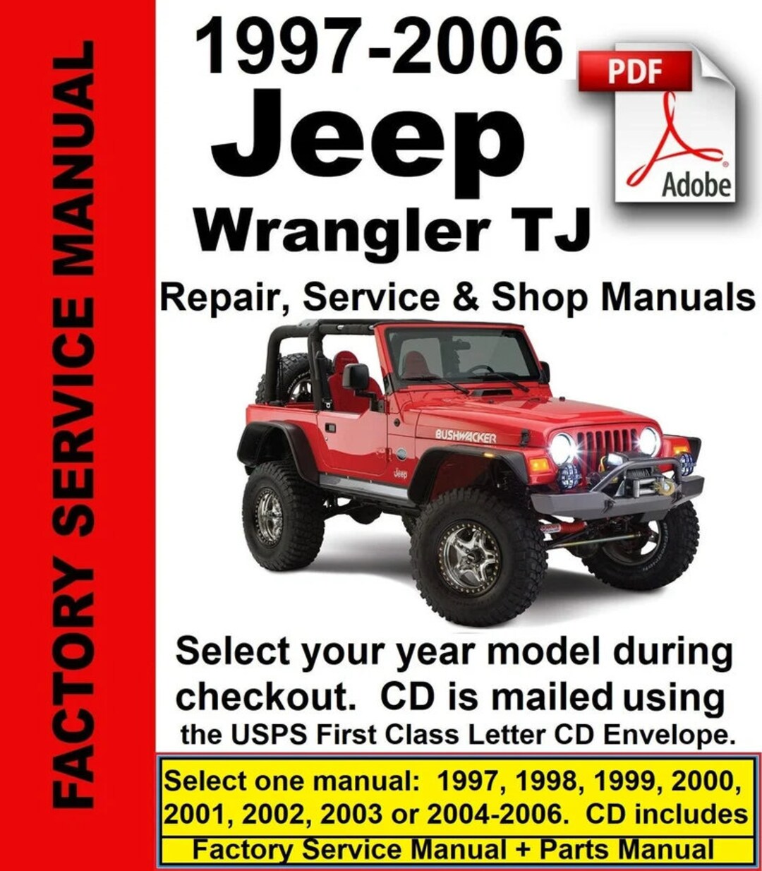 Jeep Wrangler Repair Service & Shop Manual CD PDF 1997-2006 - Etsy Jeep Wrangler Repair Service & Shop Manual CD PDF 1997-2006 - Etsy
