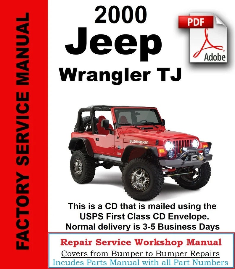 Jeep Wrangler Repair Service & Shop Manual CD PDF 1997-2006 - Etsy