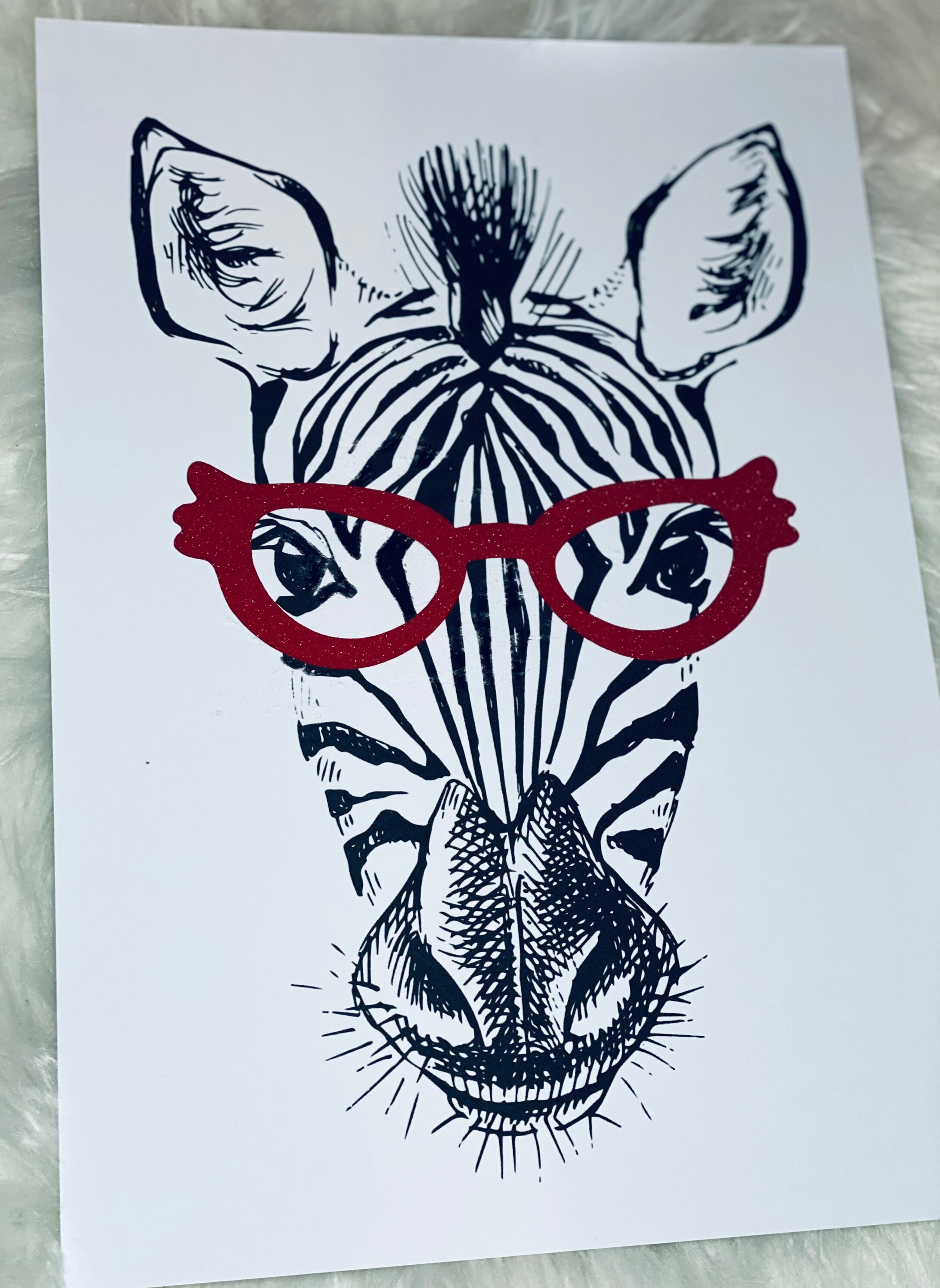Zebra Print Zebra Print Glasses Vinyl Handmade Etsy UK