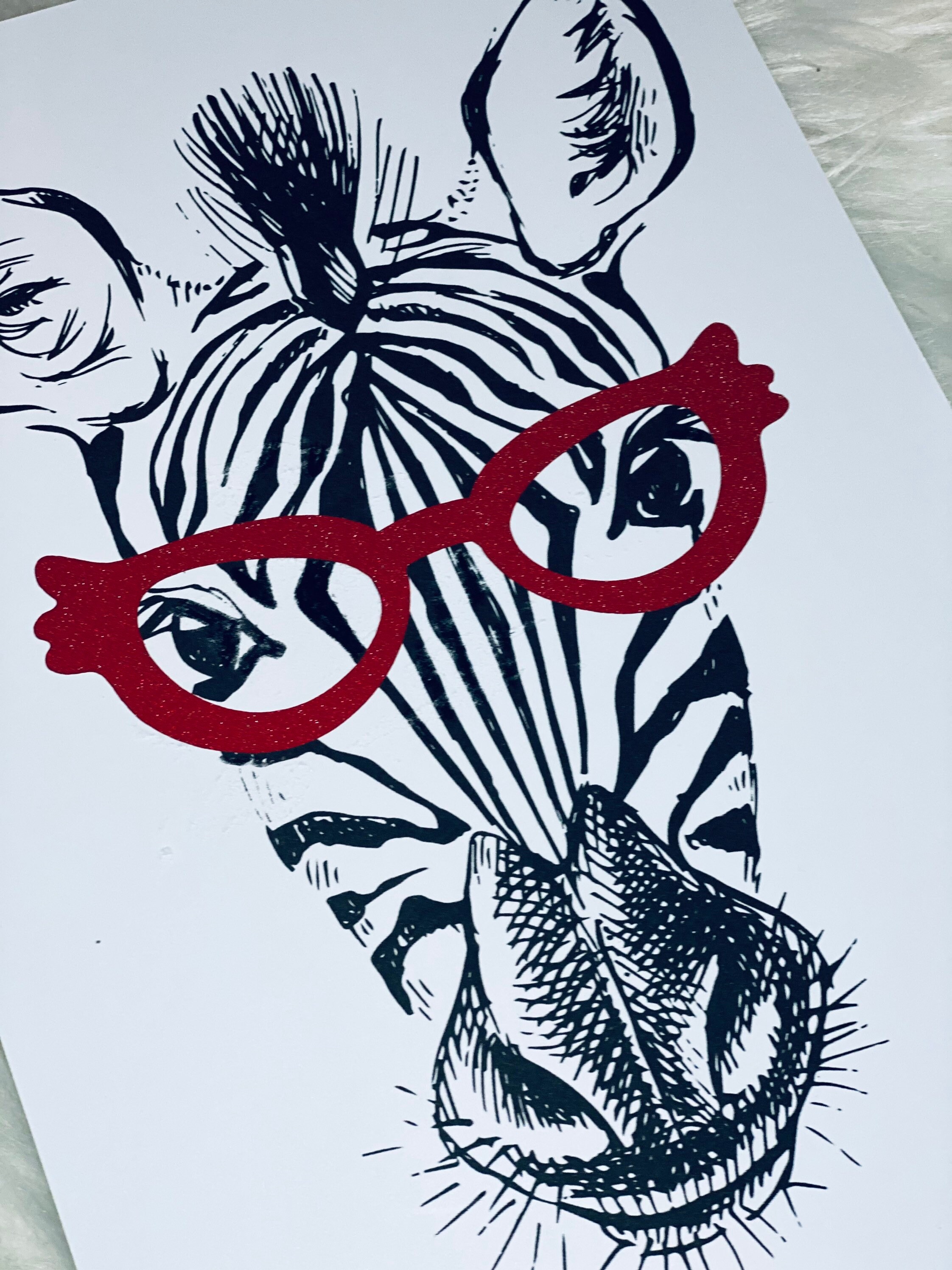 Zebra Print Zebra Print Glasses Vinyl Handmade Etsy UK
