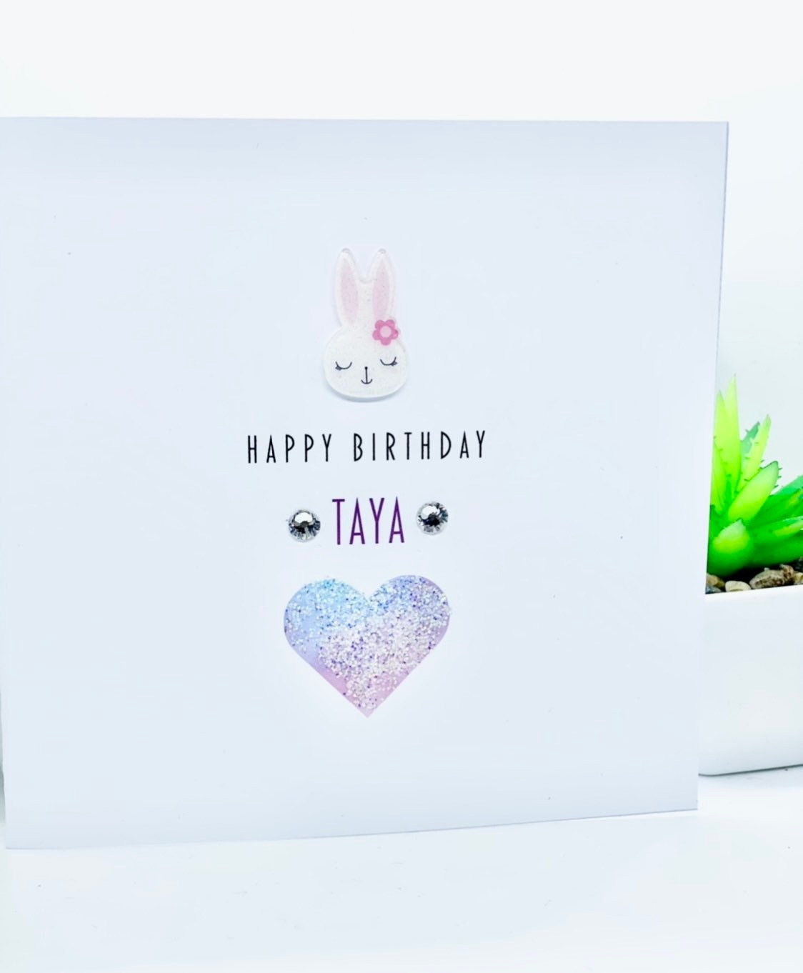 Rabbit Birthday Card Rabbit Personalised Girls Birthday Etsy UK