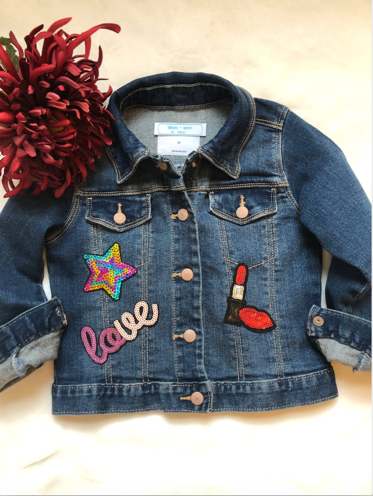 Custom kids denim jackets with patches and appliques Etsy