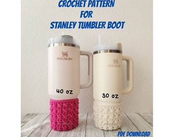 Crochet pattern for tumbler boot, Instant PDF download for tumbler sleeve, cozy