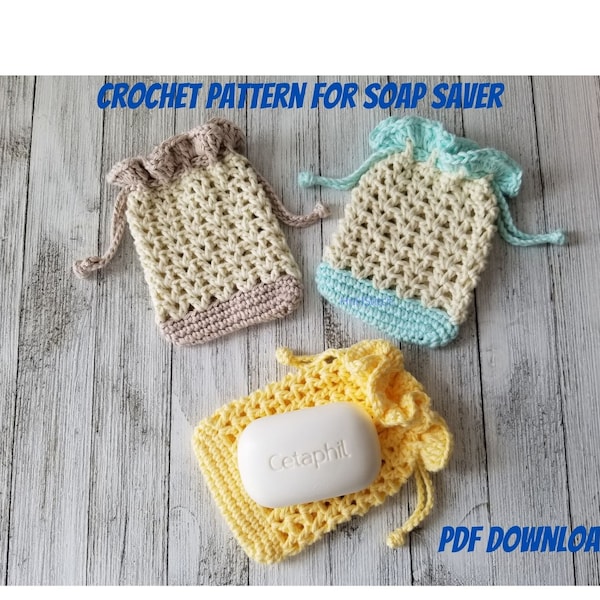 PATTERN for Crochet Soap saver, eco friendly soap sak pattern, net pouch pattern PDF Download