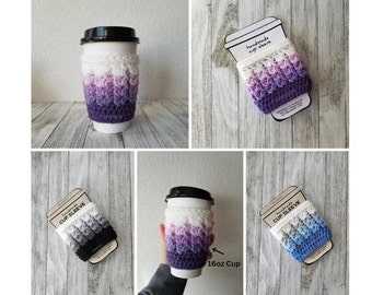 Crochet Cup Cozy, Handmade coffee cup sleeve, cofee gift, reusable eco friendly cup sleeves,