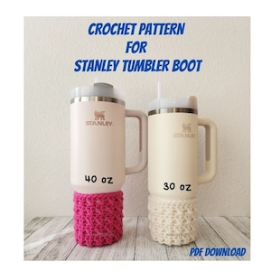 Crochet pattern for tumbler boot, Instant PDF download for tumbler sleeve, cozy