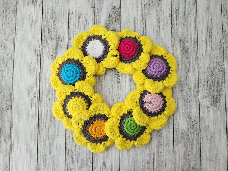 Sunflower Memory game, crochet pattern for toy, pdf download, instant download, diy toy for kids image 5