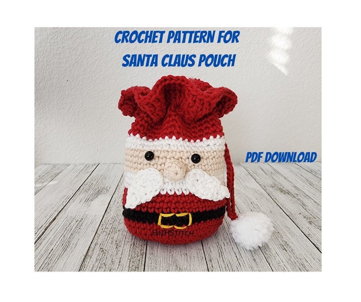 Set of 4 Crochet Santa pins (Made and ready to ship) crochet Christmas Pins