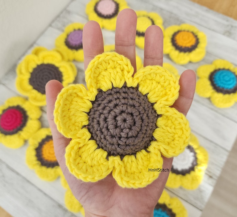Sunflower Memory game, crochet pattern for toy, pdf download, instant download, diy toy for kids image 7