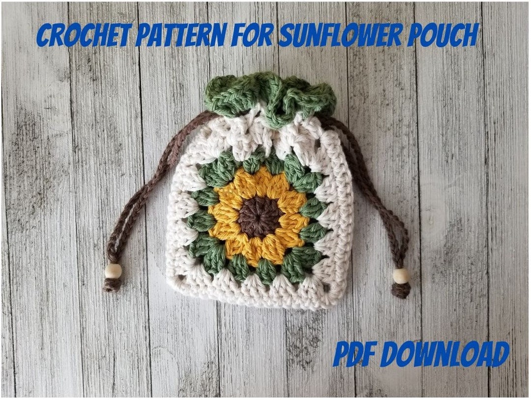 PATTERN for Crochet Sunflower Pouch, PDF Pattern for Sunflower Granny ...