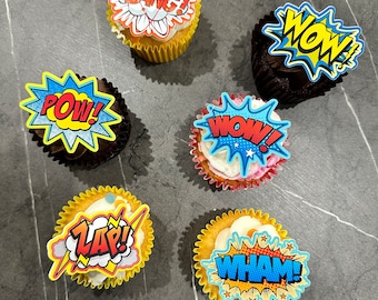 Adornos para cupcakes de superhéroes