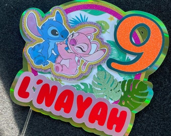 Stitch & Angel inspired 3D cake topper