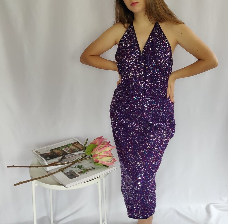 Vintage Purple Sequin Two Piece | Etsy