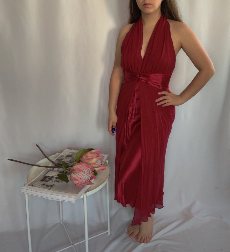 Vintage Halter Red Dress