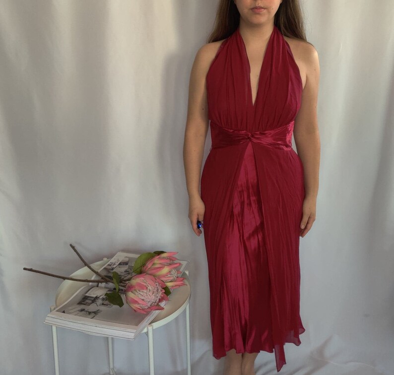 Vintage Halter Red Dress