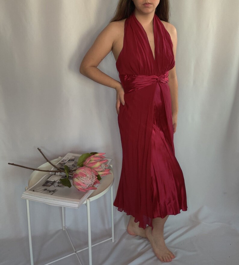 Vintage Halter Red Dress