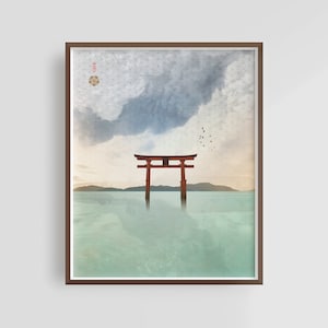 Torii - Stampa artistica giapponese, blocco di legno giapponese, arte murale giapponese, poster giapponese, arredamento giapponese, arredamento per la casa, stampa artistica da parete, arredamento asiatico, zen