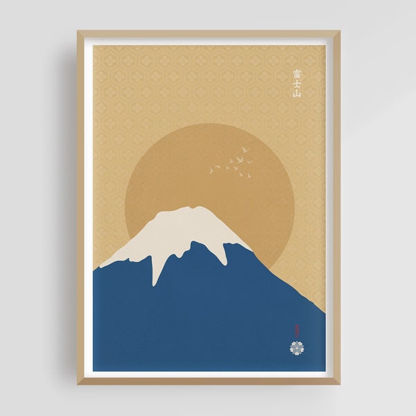 Fujisan - Mount Fuji, Kamisaka Sekka, japanischer Kunstdruck, Hokusai Poster, japanische Vintage, Wandkunst, ukiyo-e, Japandi art, Watanabe Seitei