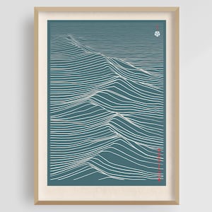 The Imperfect Wave - Japanese Waves, Japanese Art Print, Japanese Vintage Poster, Digital Download, Wabi Sabi, Japandi, Minimalist poster