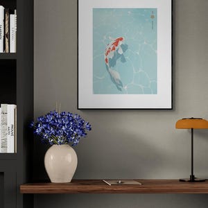 Koi Art Print in an office
