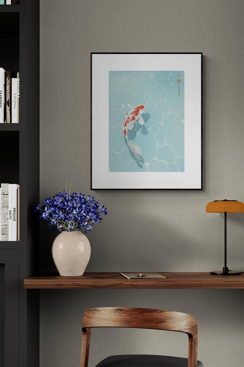 Koi Art Print in an office