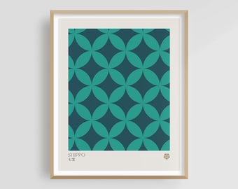 Shippo - Japanese Pattern, Wagara, Japandi Wall Art, Digital Download, Japanese Home Decor, Abstract Wall Art, Japan Poster, Minimalist art
