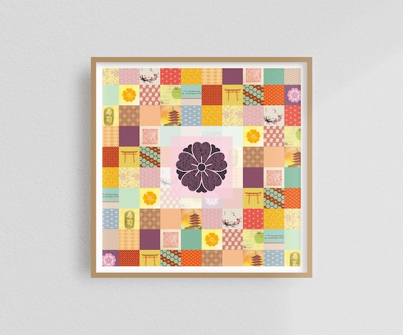 Japanese Pattern Print | Kamon Art | Modern Japanese Art | Gallery Wall Art | Zen Art Poster | Japan Aesthetic Art | Ukiyoe Print