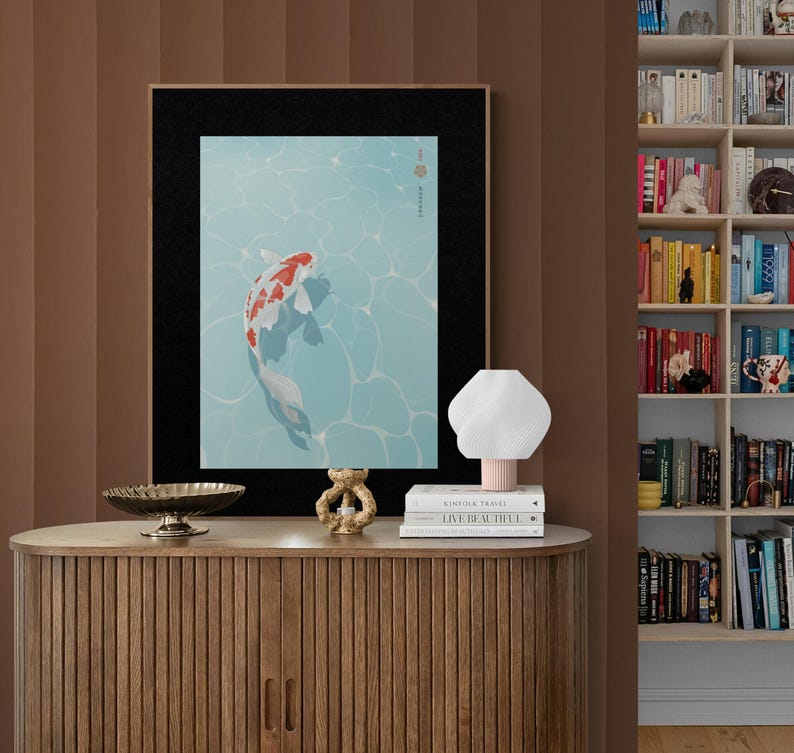 Japanese vintage Koi poster