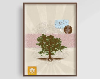 Tree of Life Print | Japandi Art Print | Tree of Life Wall Art | Tree of Life Wall Decor | Life Tree Poster | Yoga Art | Spiritual Decor