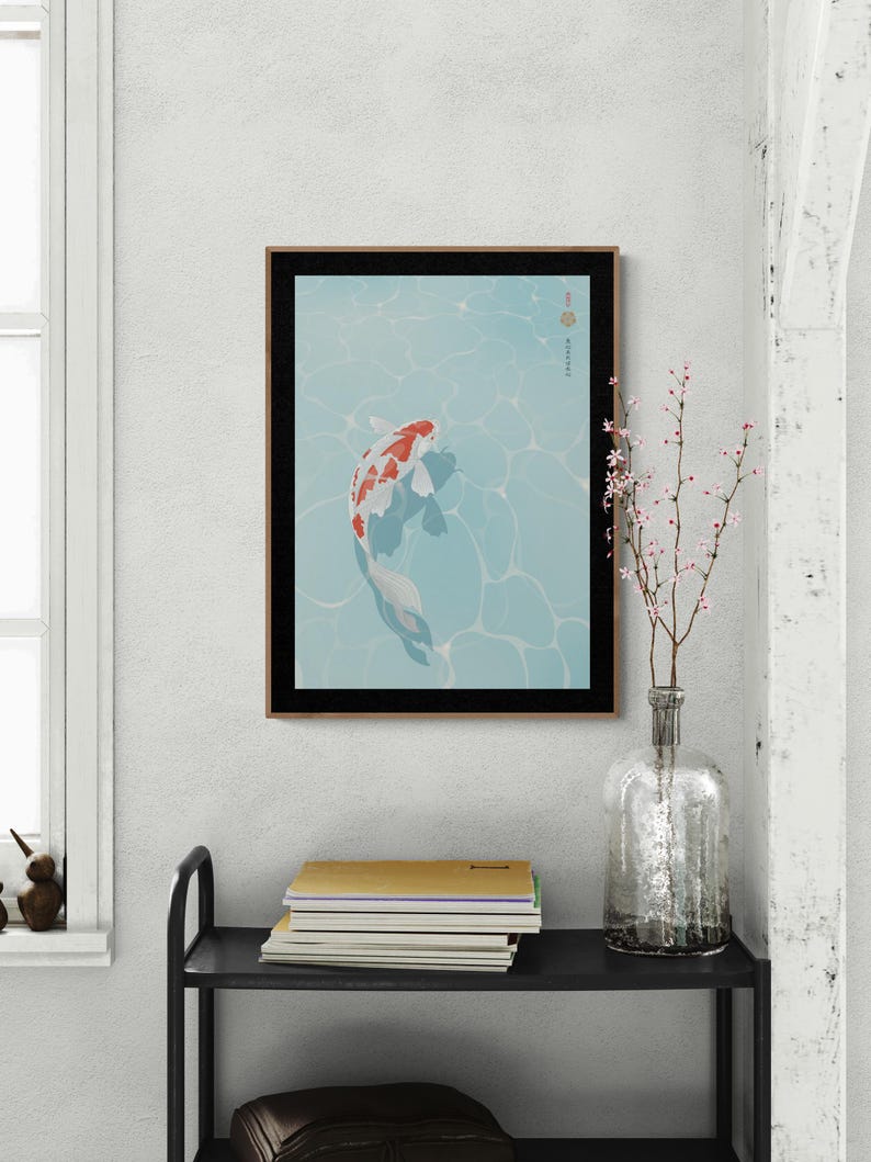 Koi Wall Art as part of a Japandi decor