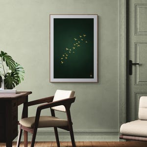 Modern Japanese framed artwork in a luxurious office
