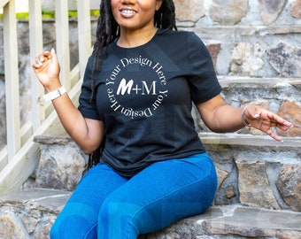 Bella Canvas 3001 Black T-Shirt Mock Up | Black Model Mock Up | Black owned business | Black Woman Lifestyle Fashionable | Boho | 52 MP
