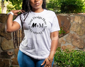 Bella Canvas 3001 White T-Shirt Mock Up | Black Model Mock Up | African American Mock Ups | Black Woman Lifestyle | White Shirt Mock-up