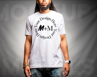 Bella Canvas 3001 White T-Shirt Mock Up | Mockups and Models | High-Fashion | Loc Model | High-Quality Mock | High Res Mockup | 36 MP | JPEG