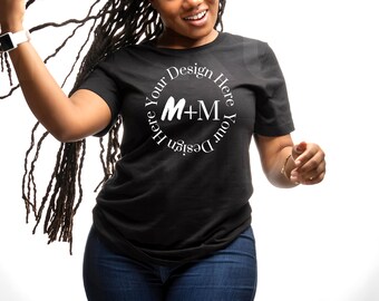 Bella Canvas 3001 Black T-Shirt Mock Up | Black Model Mock Up | African American Mock Ups | Black Woman Dreadlocks Model | Locs