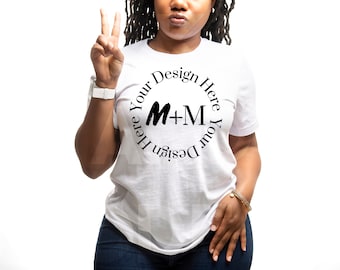 Bella Canvas 3001 White T-Shirt Mock Up | Black Woman Mock Up | African American Models |  PNG | JPEG | Luxury Fashion | Mockups and Models