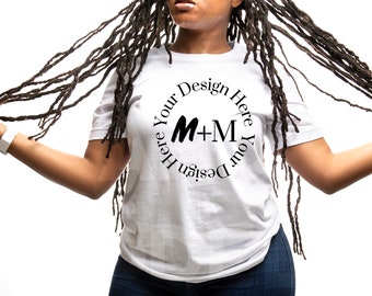 Bella Canvas 3001 White T-Shirt Mock Up | Black Woman Mock Up | African American Models |  Woman Lifestyle | Black Woman Fashion
