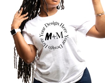 Bella Canvas 3001 White T-Shirt Mock Up | Black Woman Mock Up | African American Models |  Woman Lifestyle | Black Woman Fashion