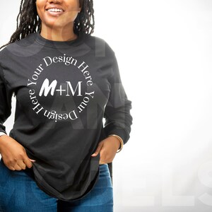 Black Bella Canvas 3501 Long Sleeve | Black Girl Mock Up | Mockups and Models | High Quality Mock ups | Next Level | Black Owned Mockups