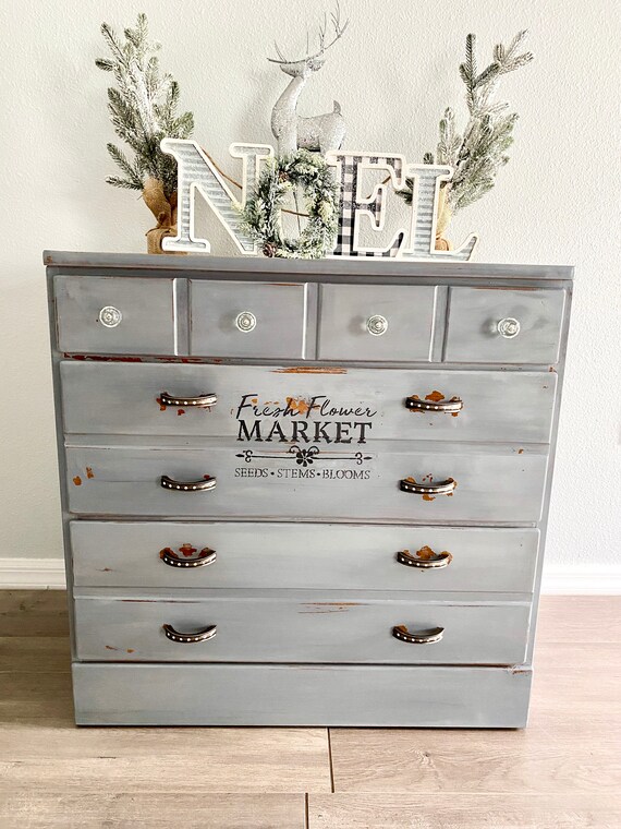 Ethan Allen Dresser | Gray Dresser | Bedside Table | Farm House Decor | Bedroom Furniture | Wood Dresser | Stenciled Dresser | Small Dresser - Etsy Ethan Allen Dresser | Gray Dresser | Bedside Table | Farm House Decor | Bedroom Furniture | Wood Dresser | Stenciled Dresser | Small Dresser - Etsy