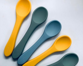 Baby Spoons, Eco-Friendly and Food Safe Silicone, Feeding and Weening Spoons for Babies and Toddlers, Feeding Accessories