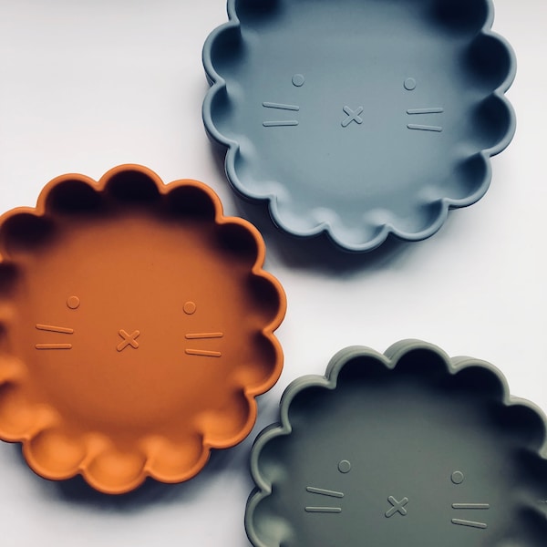Silicone Suction Plate, Lion Plate, Baby Feeding and Children's Plates, Baby Weaning