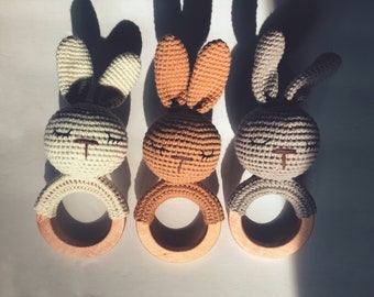 Gehäkelte Babyrasseln, niedliche Tierrasseln, gehäkeltes Spielzeug