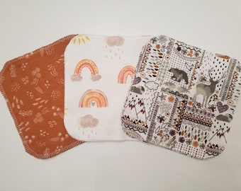 Cloth Baby Wipes Washrags Reusable Eco-Friendly Flannel Wipes - Boho Rainbow Baby