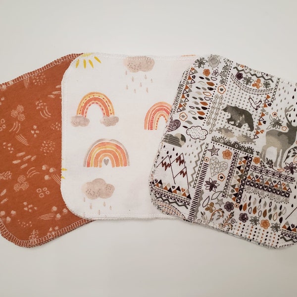 Tuch Babytücher Waschlappen Wiederverwendbar Umweltfreundliche Flanelltücher - Boho Rainbow Baby