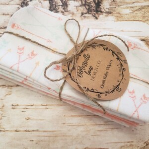 Cloth Baby Wipes Washrags Reusable Eco-Friendly Flannel Wipes - Coral Arrows & Dots