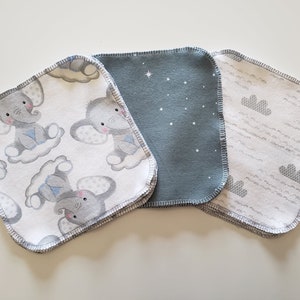 Tuch Babytücher Waschlappen Wiederverwendbar Umweltfreundliche Flanelltücher - Baby Elefanten
