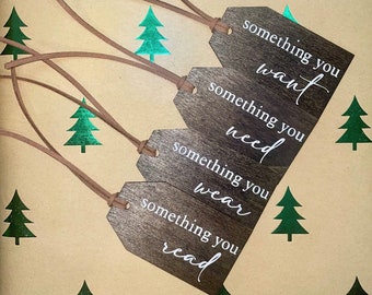 Something You Want Need Wear and Read Christmas Gift Tag Set