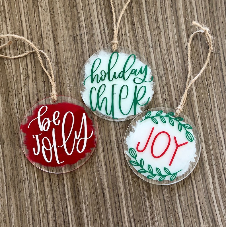 Acrylic Christmas Ornaments Etsy